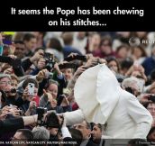Cone of shame for the pope…