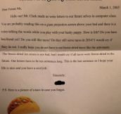 Her 5th grade self had her priorities in order…