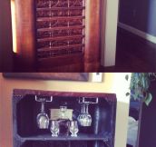 An Antique Radio Turned Into a Bar