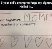 Forging Mom’s Signature