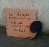 Homeless apostrophe…