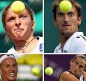 Tennis Players Practicing Telekinesis