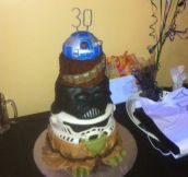 We successfully surprised my friend on his 30th birthday. This is his amazing cake.