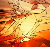 Shattered Mirror Sunset Reflections That Look Like Stained Glass Windows