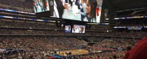 The screen at the final four is bigger than the entire basketball court.