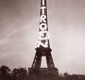The Eiffel Tower served as a billboard for Citroën from 1925 to 1934.