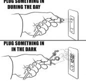 Trying to plug something in at night