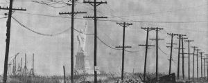 The Statue of Liberty as seen from Jersey City in 1973. Looks like some sci-fi dystopia.