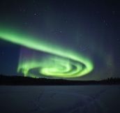 Spiral Aurora Over Finland