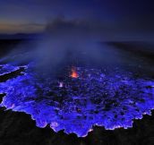 Volcano in Ethiopia burns bright blue