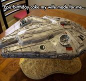 Millennium Falcon Cake