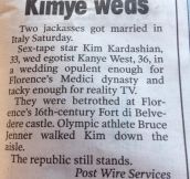 The New York Post Reported The Wedding Perfectly