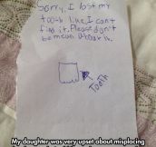 Little Girl Lost Her Tooth And Left A Note