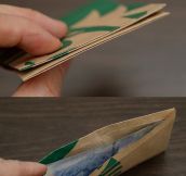 Turn A Starbucks Paper Bag Into A Wallet