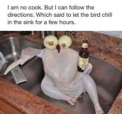Turkey Chilling In The Sink