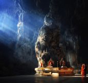 A Buddhist Temple Inside A Cave