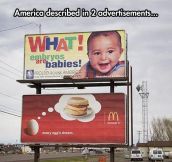 America Summed Up In Two Ads