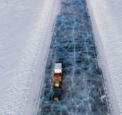 Frozen Snowy Road