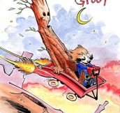Rocket And Groot As Calvin And Hobbes