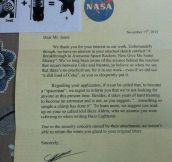 Response From NASA