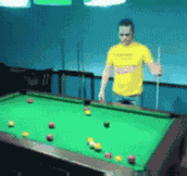 Drunk Man Plays Pool
