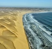 Where The Namib Desert Meets The Atlantic Ocean