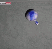 A Water Balloon Full Of Mercury Hitting The Ground