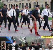 Walking a mile in her shoes is what real men do…