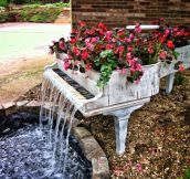 Old Piano Turned Into Fountain
