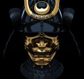 Samurai Mask In Gold And Black