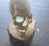 Perfectly Carved Wooden Skull