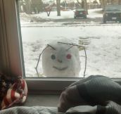 Creepy Snowman Spying On You