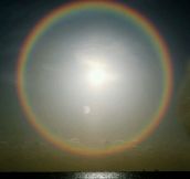 Circle Rainbow Over The Sea