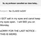 Class Is Cancelled