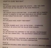 Rules For Wile E. Coyote