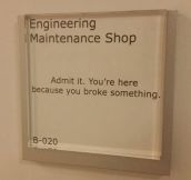 Sign On The Engineering Department’s Door