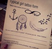 Form For A Typical Girl Tattoo