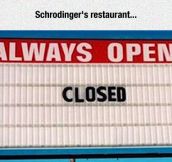 Contradictory Restaurant Sign