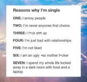Reasons Why I’m Single