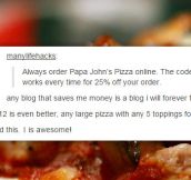 Save Money Ordering Pizza