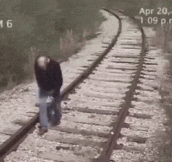 Blood-Chilling Footage Of A Man Hit By A Train… Twice