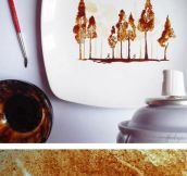 Impressive Coffee Leaf Paintings