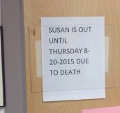 Susan Is Out