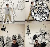 Epic Asian Man Draws Himself With Comic Book Characters