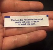 Unsettling Fortune Cookie Message