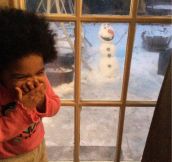 He Built Olaf In His Yard For His Daughter, Her Reaction Is Priceless