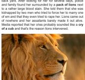 Lions Protect Kidnapped Girl