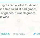 I Had Salad For Dinner