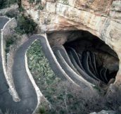 A natural entrance into a cavern at Carlsbad Cavern National Park in New Mexico