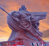 China unveils colossal 1,320-ton sculpture of Chinese God of war “Guan Yu” in Jingzhou city